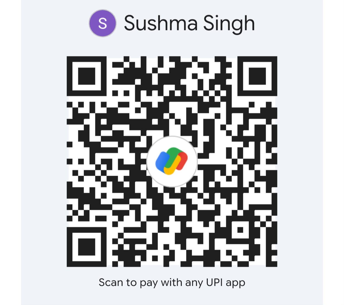 Sushma Singh UPI QR Code Scanner